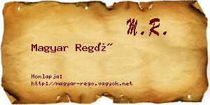 Magyar Regő névjegykártya