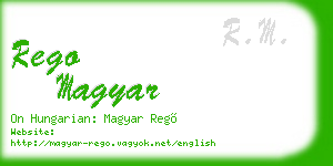 rego magyar business card