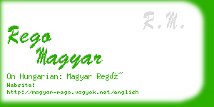rego magyar business card